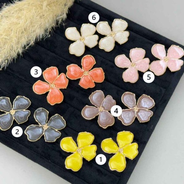 گوشواره میناکاری تُرک طرح گل
