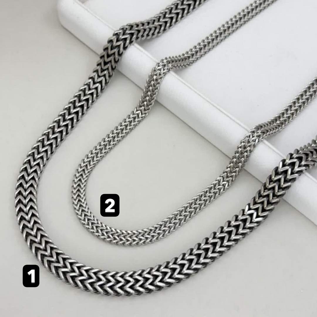 زنجیر پهن بافت دوبل چهارطرفه ( چهار وجهی )